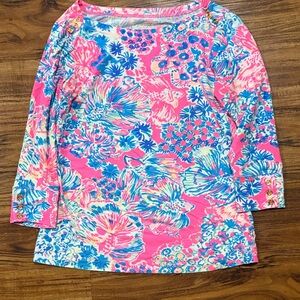 Lilly Pulitzer Pink and Blue Floral Top